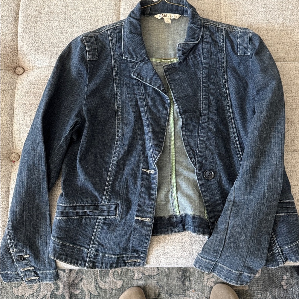 CAbi Dark Blue Denim Jean Jacket